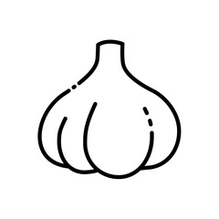 Garlic icon vector illustration in outline style. Vegetable sign. Spice sign