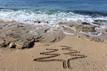 Coast of the Mediterranean Sea in the north of the State of Israel.