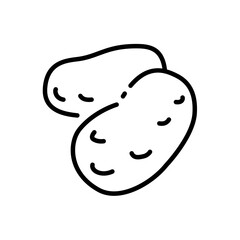 Potato icon vector illustration in outline style. Vegetable sign