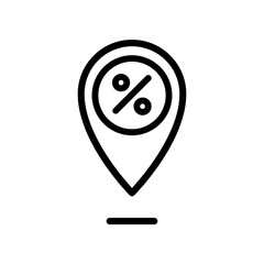 location pin map with percentage icon vector