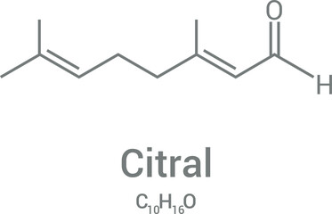 chemical structure of Citral (C10H16O)