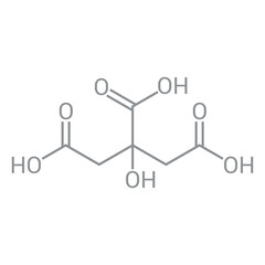 chemical structure of Citric acid (C6H8O7)