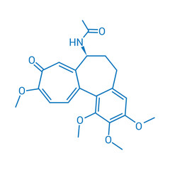 Fototapeta premium chemical structure of Colchicine (C22H25NO6)