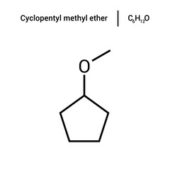 chemical structure of Cyclopentyl methyl ether (C6H12O)