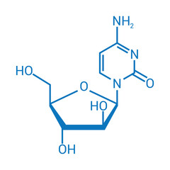 Fototapeta premium chemical structure of Cytarabine (C9H13N3O5)