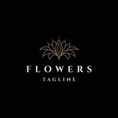 Flower line art style. flower luxury beauty salon, fashion, skincare, cosmetic and spa products