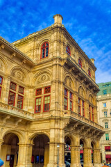 Fototapeta premium Detail at Vienna State Opera building in Vienna, Austria.