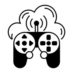 Remote Game Machine Vector Icon Design, Cloud Processing Symbol, Computing Services Sign, Web Services and Data Center stock illustration, Edge cloud Synergy Concept