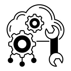 Remote Data Settings Vector Icon Design, Cloud Processing Symbol, Computing Services Sign, Web Services and Data Center stock illustration, Configuration management Concept