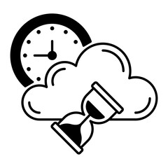 Faster Deployment and Easier scale  Vector Icon Design, Cloud Processing Symbol, Computing Services Sign, Web Services and Data Center stock illustration, Response time Concept