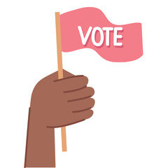 afro hand with vote flag