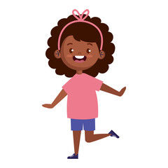 afro little girl playing