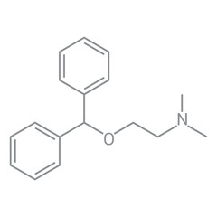 chemical structure of Diphenhydramine (C17H21NO)
