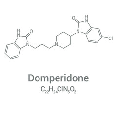 Fototapeta premium chemical structure of domperidone (C22H24ClN5O2)