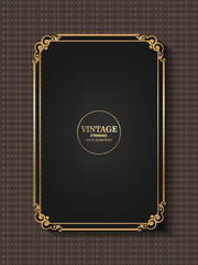 rectangular gold frame decoration vintage calligraphy border frame luxury elegant design