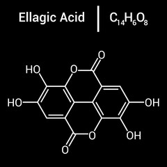 chemical structure of Ellagic acid (C14H6O8)