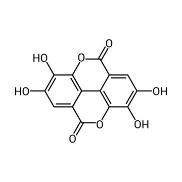 chemical structure of Ellagic acid (C14H6O8)