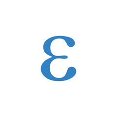 epsilon greek symbol vector illustration isolated on white background. Greek alphabet.