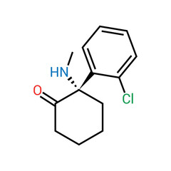 Fototapeta premium chemical structure of Esketamine (C13H16ClNO)
