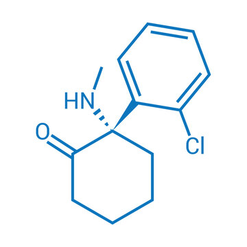 Chemical Structure Of Esketamine (C13H16ClNO)