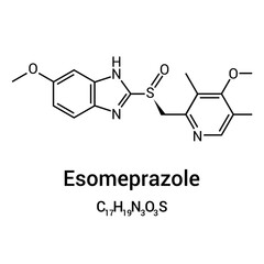 chemical structure of Esomeprazole (C17H19N3O3S)