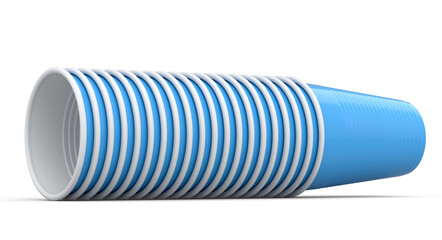 Set of pastic disposable party cup for juice, fresh, beer on white background.