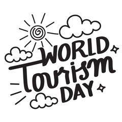 world tourism day lettering