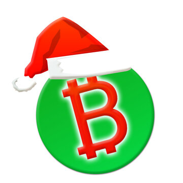 Bitcoin cash Red in Christmas Santa Claus hat