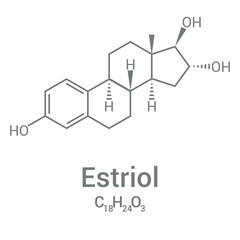 chemical structure of Estriol (C18H24O3)