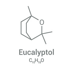 chemical structure of Eucalyptol (C10H18O)