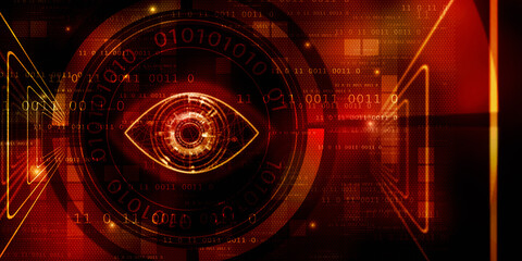 2d illustration Digital composite of Eye scanning a futuristic interface