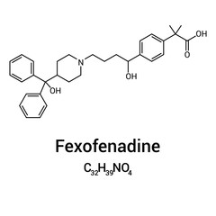 chemical structure of Fexofenadine (C32H39NO4)