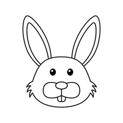 Rabbit isolated on white background. Vector illustration