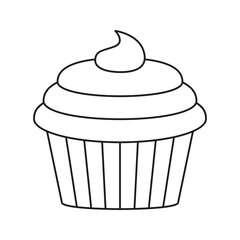 Cupcake isolated on white background. Vector illustration