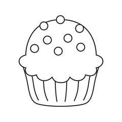 Cupcake isolated on white background. Vector illustration
