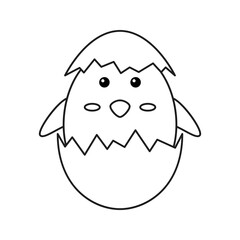 Chick isolated on white background. Vector illustration