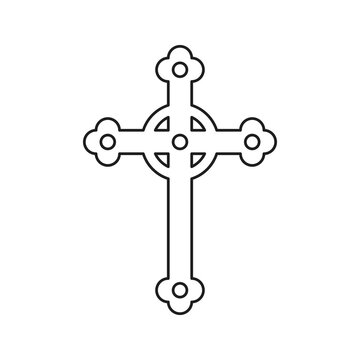 Christian cross isolated on white background. Vector illustration