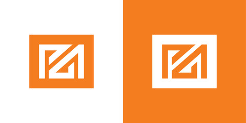 PA or AP letter initial logo design, geometric monogram logo vector