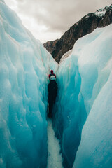 Ice rock climbing in Franz Josef Glacier, NZ. 