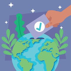 voter insert vote in earth