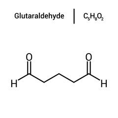 chemical structure of Glutaraldehyde (C5H8O2)