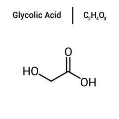 chemical structure of Glycolic acid (C2H4O3)