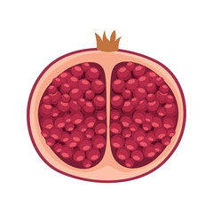half pomegranate fresh fruit