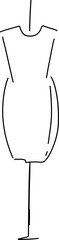Female mannequin illustration. Dress mannequin. Hand-drawn doodles illustration.
Line art.