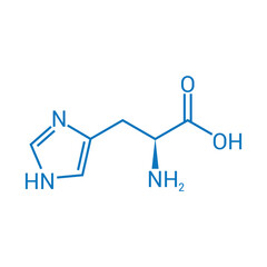 chemical structure of Histidine (C6H9N3O2)