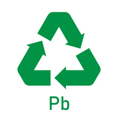 Obraz premium Battery recycle pb, vector illustration, sign.