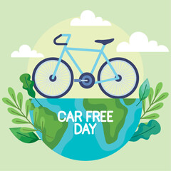 car free day lettering poster
