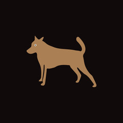 Brown dog animal vector logo 