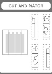 Cut and match parts of Calender, game for children. Vector illustration, printable worksheet