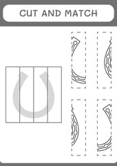 Cut and match parts of Horseshoe, game for children. Vector illustration, printable worksheet